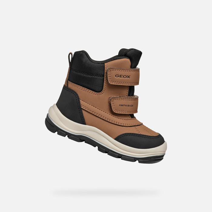 Waterproof boots FLANFIL ABX BABY Tobacco/Black | GEOX