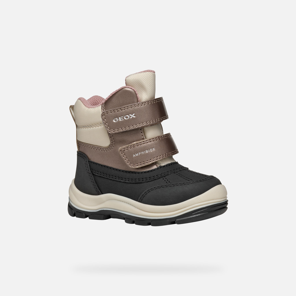 Bottines Bébé Fille Geox Flanfil ABX – Imperméables, Respirantes – Scratch – Pour Pluie Et Froid – Taille Bébé