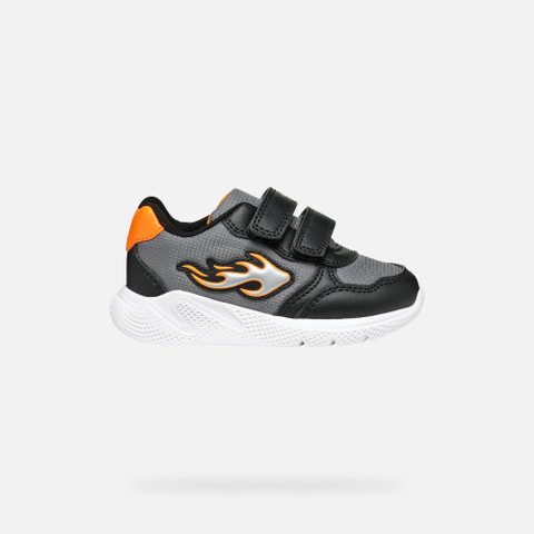 Low Top Sneakers SPRINTYE TODDLER BOY Black/Orange - image number 1 | GEOX