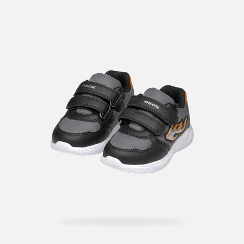 Low Top Sneakers SPRINTYE TODDLER BOY Black/Orange - image number 7 | GEOX