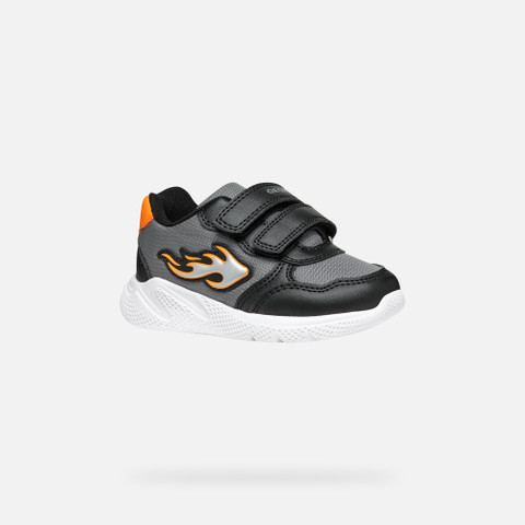 Low Top Sneakers SPRINTYE TODDLER BOY Black/Orange - image number 2 | GEOX