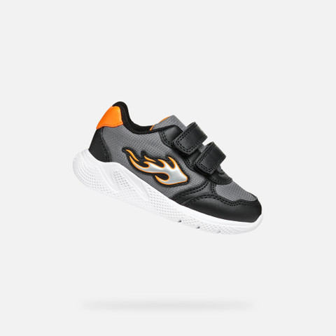 Low Top Sneakers SPRINTYE TODDLER BOY Black/Orange - image number 0 | GEOX