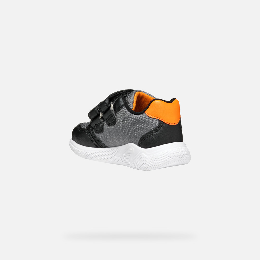 Low Top Sneakers SPRINTYE TODDLER BOY Black/Orange - image number 3 | GEOX