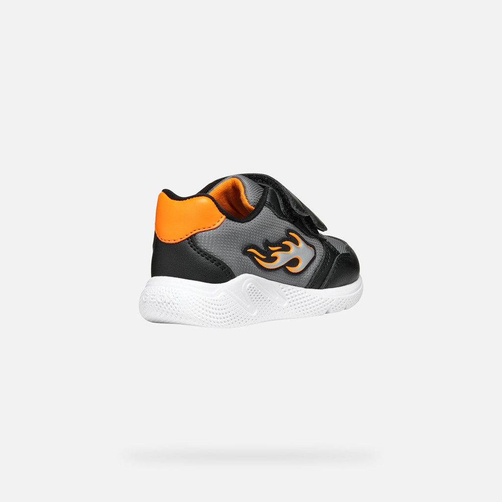 Low Top Sneakers SPRINTYE TODDLER BOY Black/Orange - image number 4 | GEOX