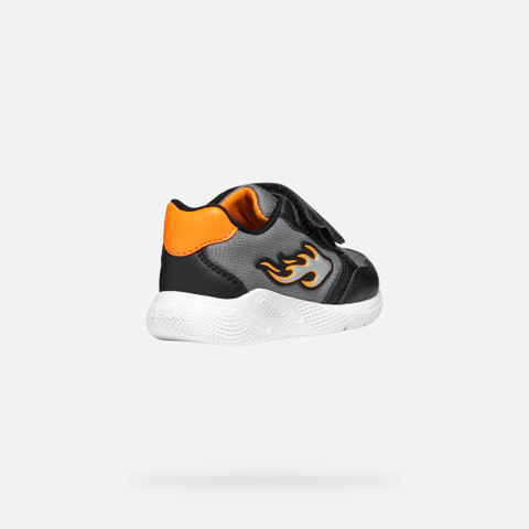 Low Top Sneakers SPRINTYE TODDLER BOY Black/Orange - image number 4 | GEOX