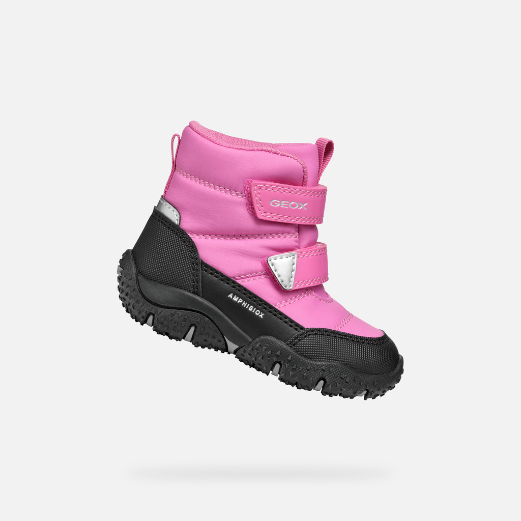 Geox BALTIC ABX BABY Fuchsia Black waterproof boots Geox