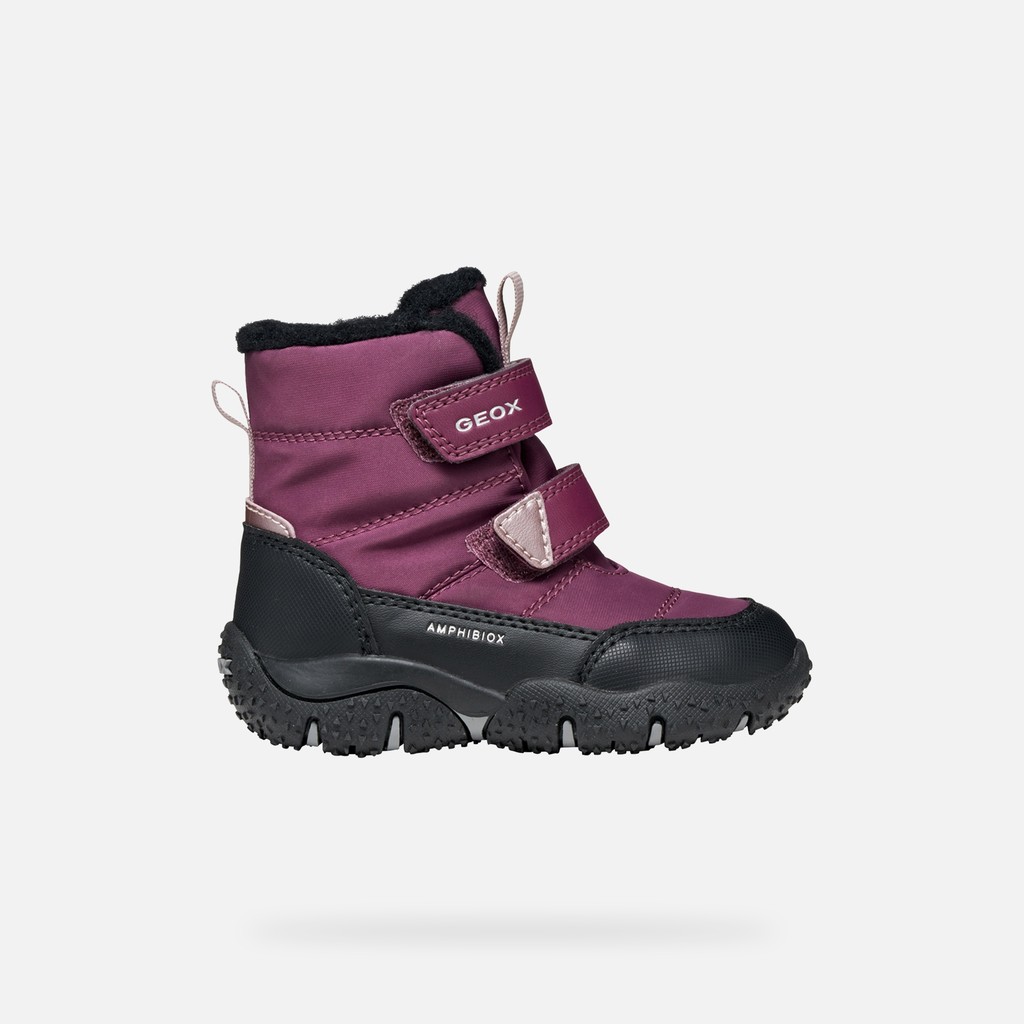 Bottines imperm&eacute;ables de neige BALTIC ABX PETITE FILLE Violet fonc&eacute;/Noir - image number 1 | GEOX
