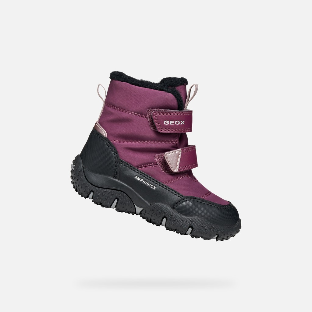 Bottines imperm&eacute;ables de neige BALTIC ABX PETITE FILLE Violet fonc&eacute;/Noir - image number 0 | GEOX