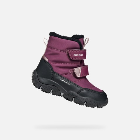 Bottines imperm&eacute;ables de neige BALTIC ABX PETITE FILLE Violet fonc&eacute;/Noir | GEOX