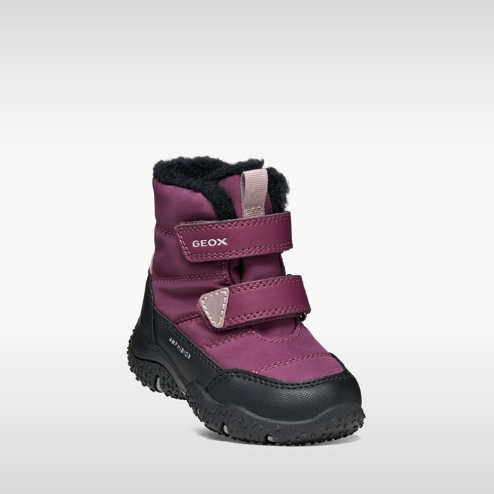 Bottines imperm&eacute;ables de neige BALTIC ABX PETITE FILLE Violet fonc&eacute;/Noir | GEOX