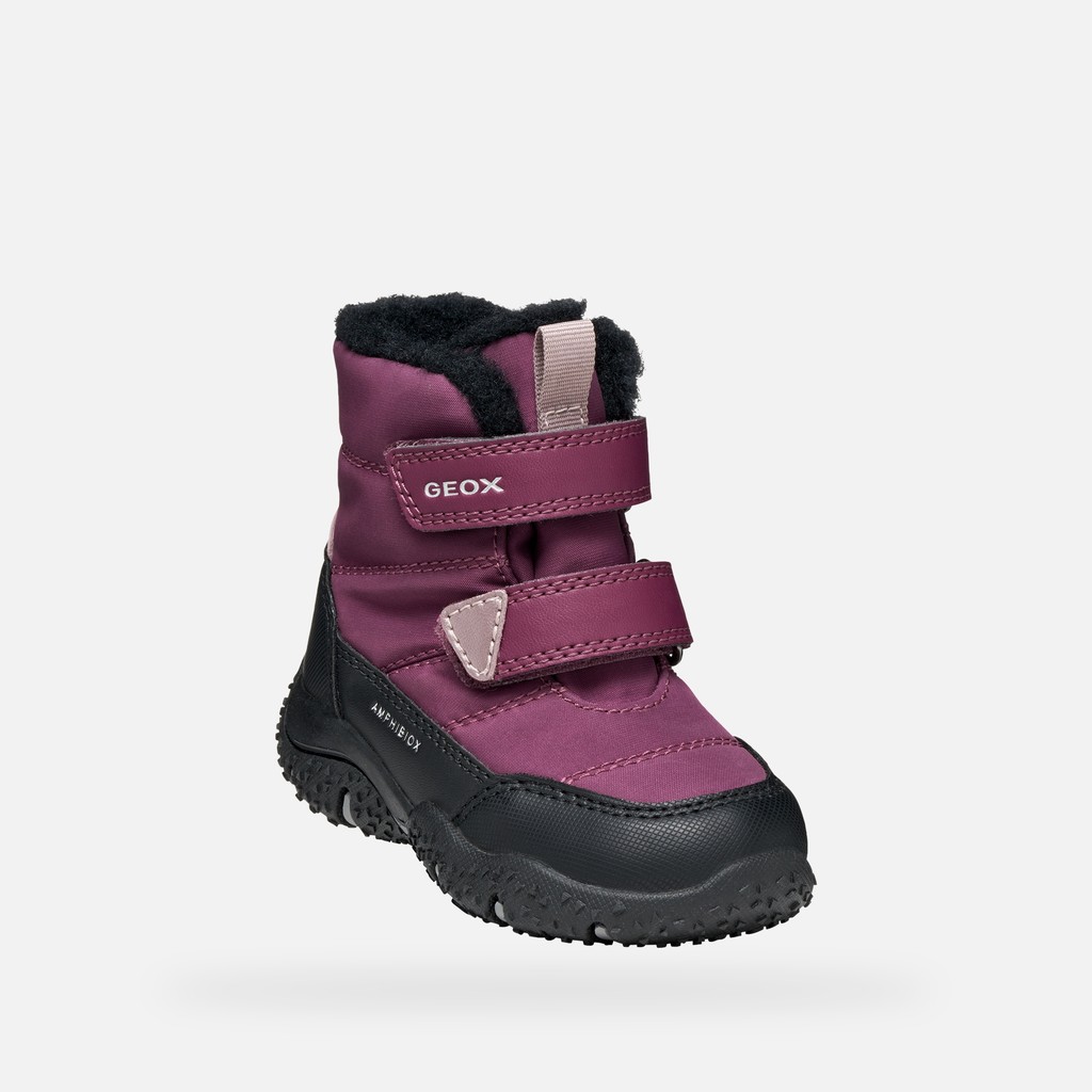 Bottines imperm&eacute;ables de neige BALTIC ABX PETITE FILLE Violet fonc&eacute;/Noir - image number 4 | GEOX