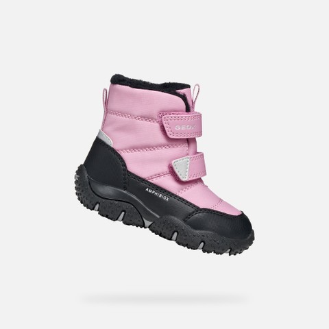 Bottines imperm&eacute;ables de neige BALTIC ABX PETITE FILLE Rose fonc&eacute;/Noir | GEOX
