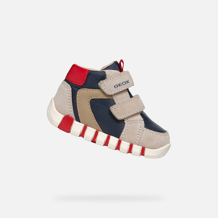 Sneakers with straps IUPIDOO BABY BOY Beige/Navy | GEOX