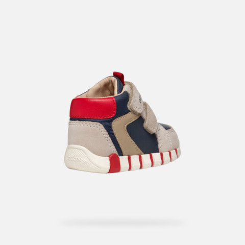 Sneakers with straps IUPIDOO BABY BOY Beige/Navy - image number 4 | GEOX