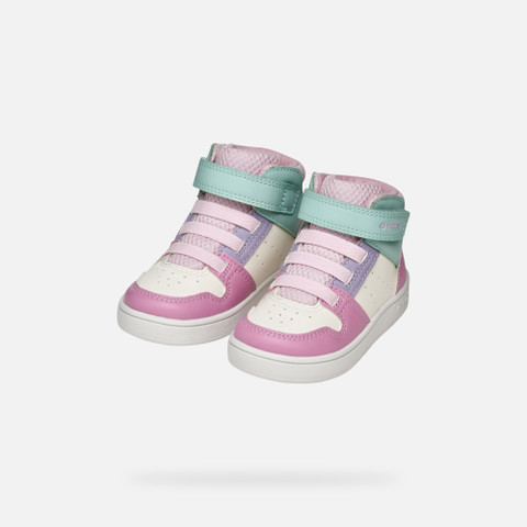 High top sneakers ECLYPER BABY White/Dark Pink - image number 7 | GEOX