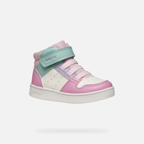 High top sneakers ECLYPER BABY White/Dark Pink - image number 2 | GEOX