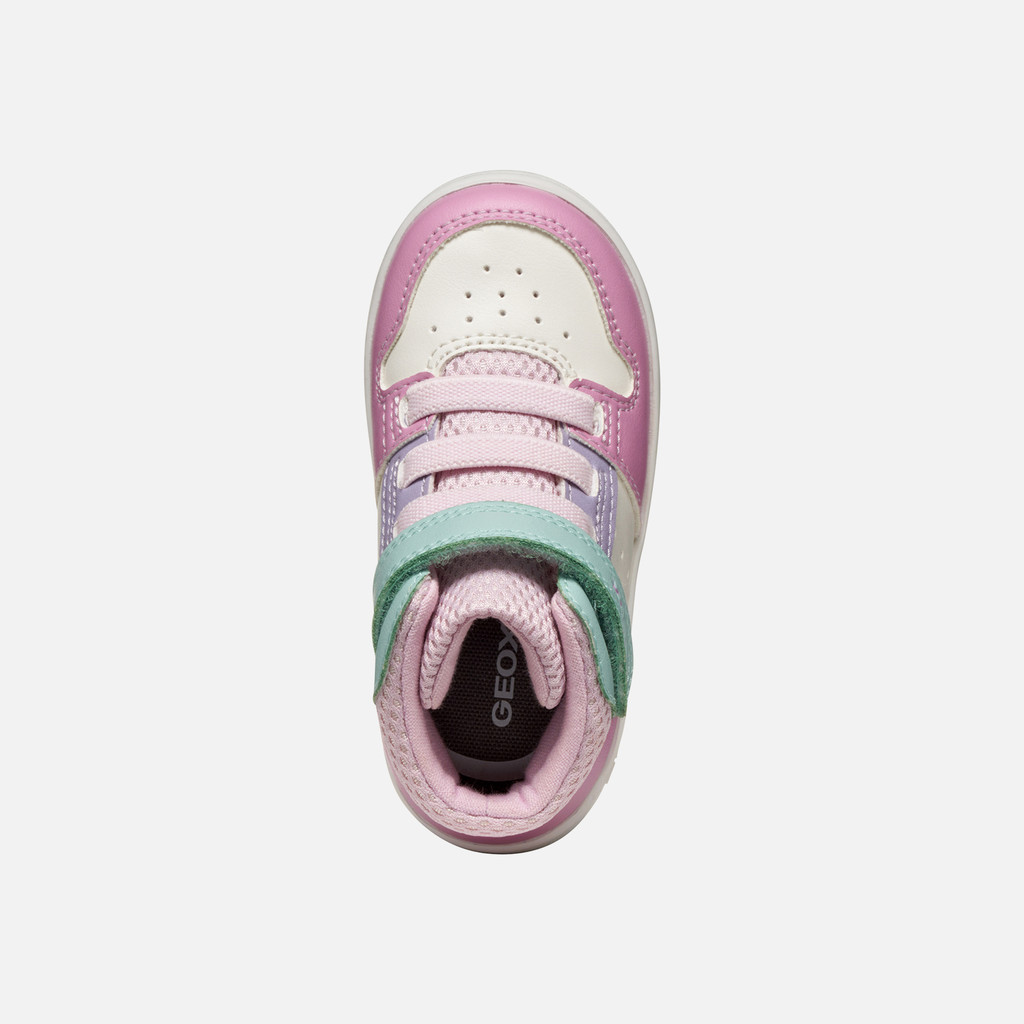 High top sneakers ECLYPER BABY White/Dark Pink - image number 5 | GEOX