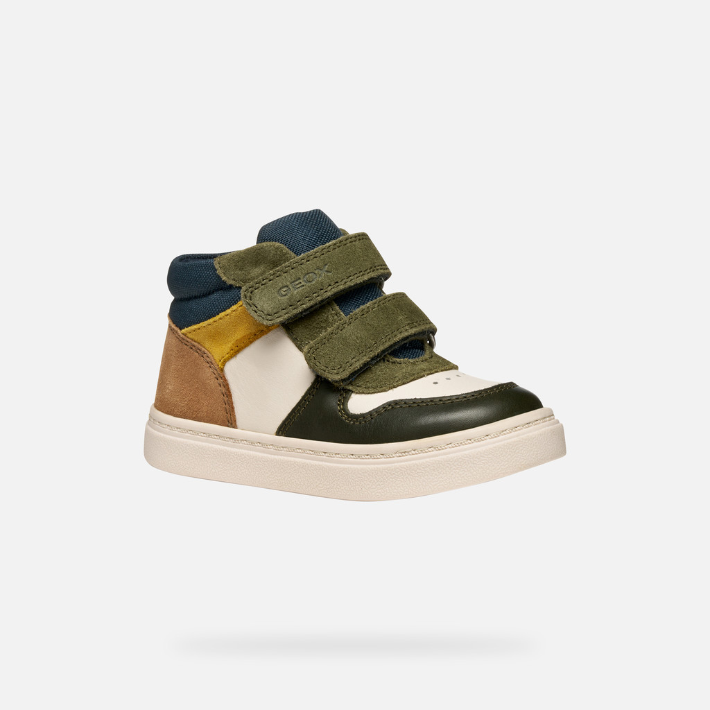 Sneakers with straps NASHIK TODDLER BOY Light ivory/Dark green - image number 2 | GEOX