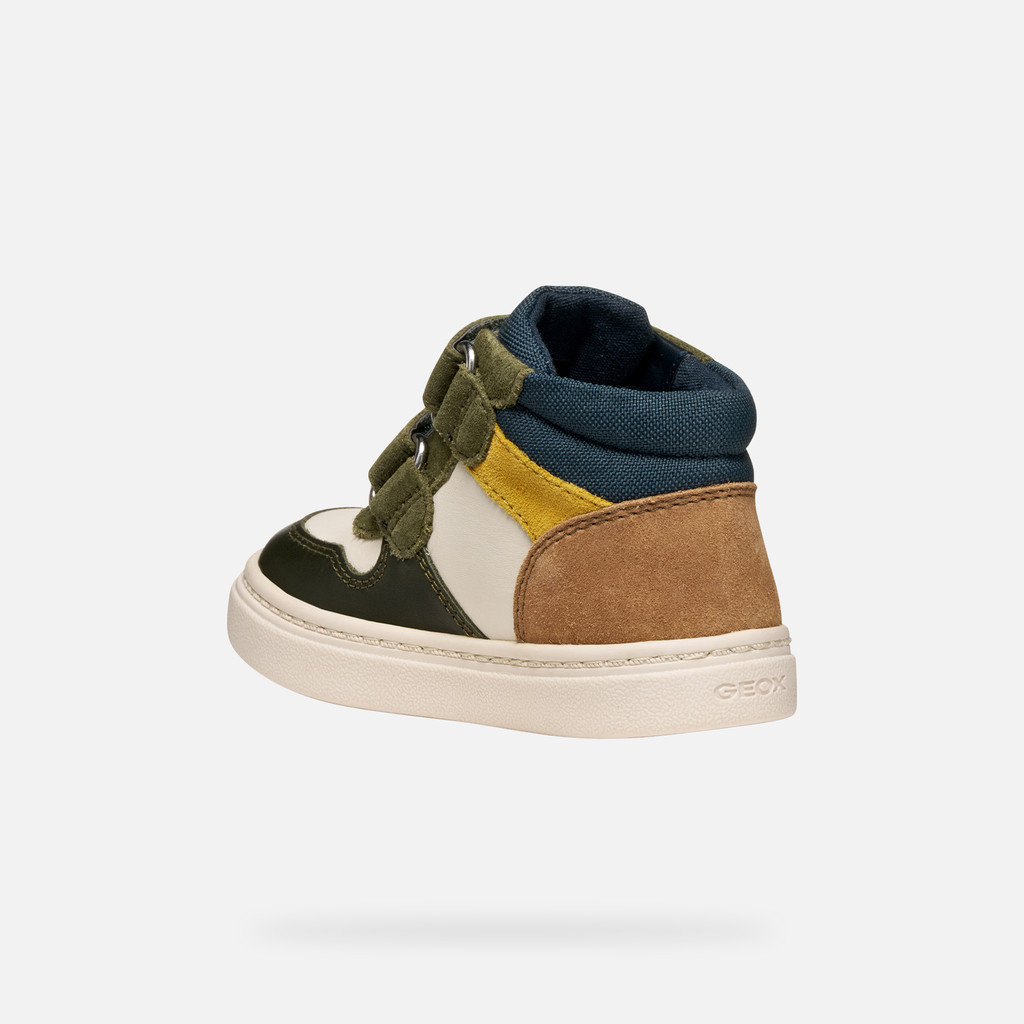 Sneakers with straps NASHIK TODDLER BOY Light ivory/Dark green - image number 3 | GEOX