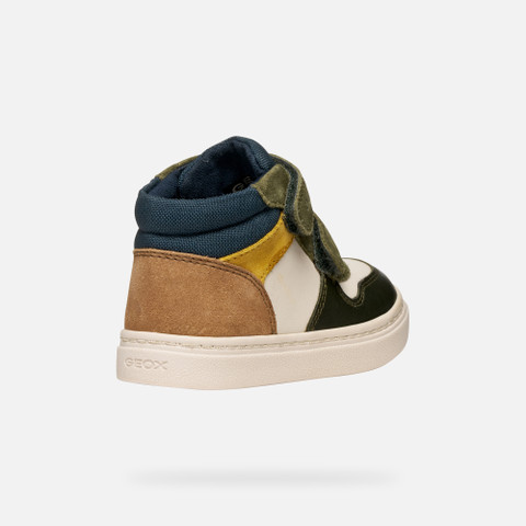 Sneakers with straps NASHIK TODDLER BOY Light ivory/Dark green - image number 4 | GEOX