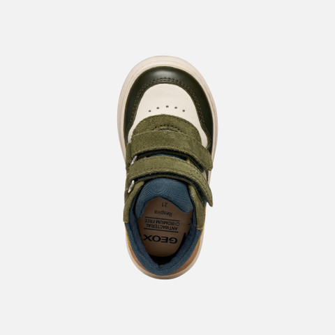 Sneakers with straps NASHIK TODDLER BOY Light ivory/Dark green - image number 5 | GEOX