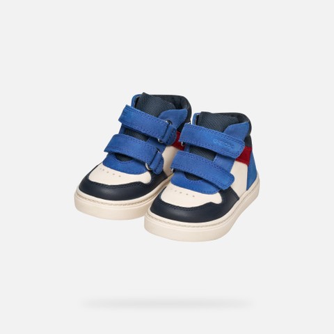 Sneakers à scratch NASHIK PETIT GARÇON Ivoire clair/Bleu roi - image number 7 | GEOX