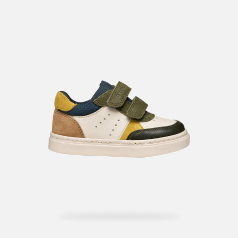 Sneakers with straps NASHIK TODDLER BOY Light ivory/Dark green - image number 1 | GEOX