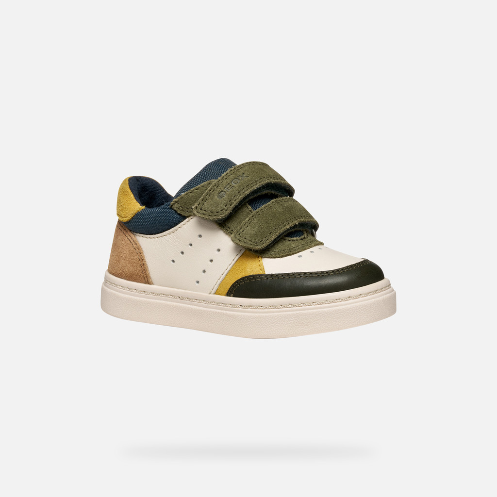 Sneakers with straps NASHIK TODDLER BOY Light ivory/Dark green - image number 2 | GEOX