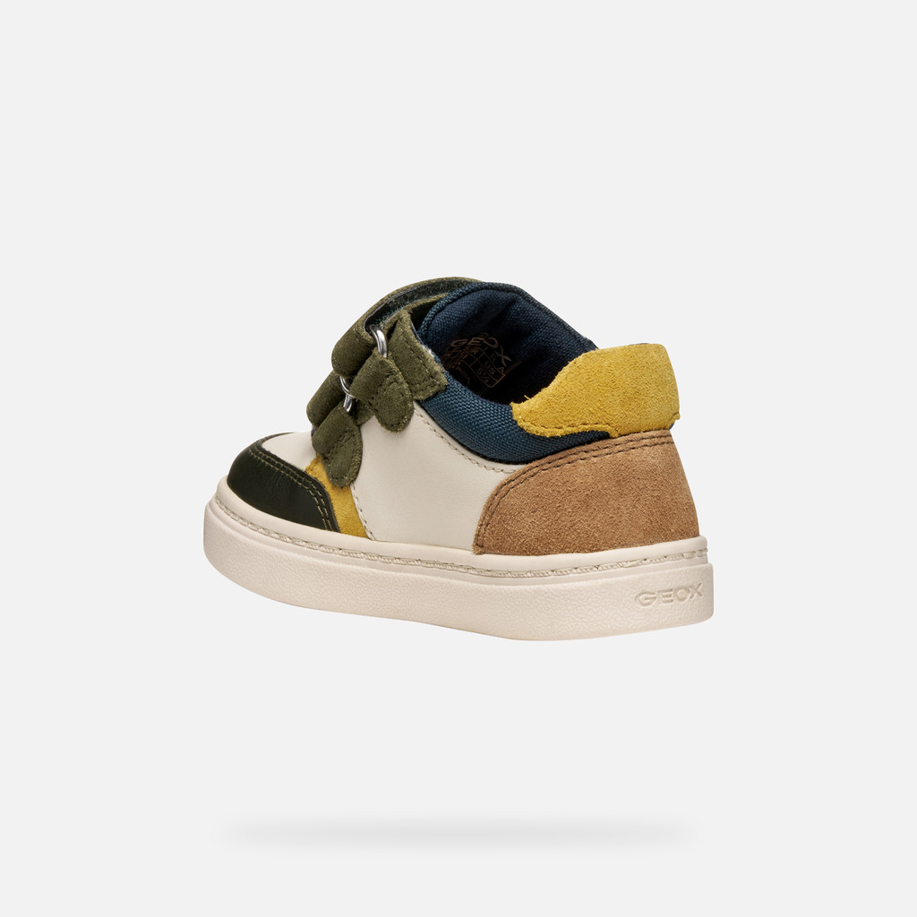 Sneakers with straps NASHIK TODDLER BOY Light ivory/Dark green - image number 3 | GEOX