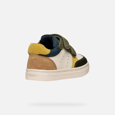 Sneakers with straps NASHIK TODDLER BOY Light ivory/Dark green - image number 4 | GEOX