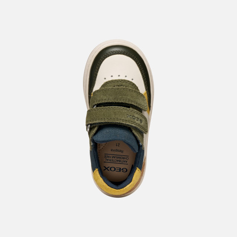 Sneakers with straps NASHIK TODDLER BOY Light ivory/Dark green - image number 5 | GEOX