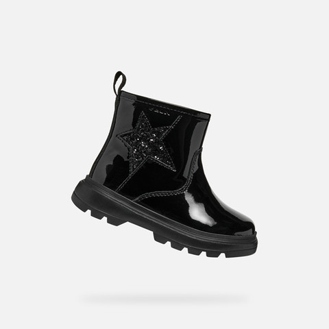 Girl black patent boots best sale