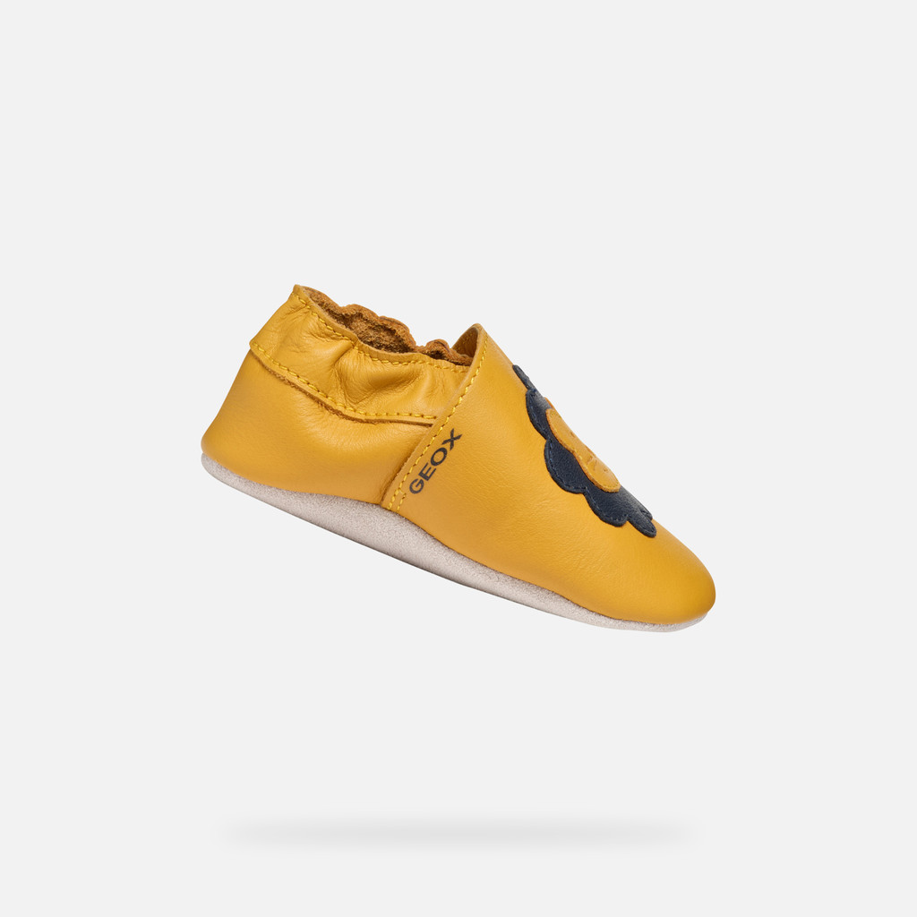 Geox GLOVIEDOO BABY Ochre Yellow Navy Slippers Geox