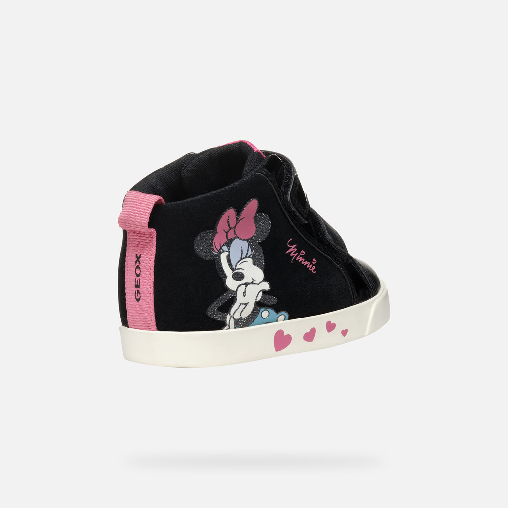 Geox® KILWI BÉBÉ: Minnie - Noir/Vieux Rose | Geox