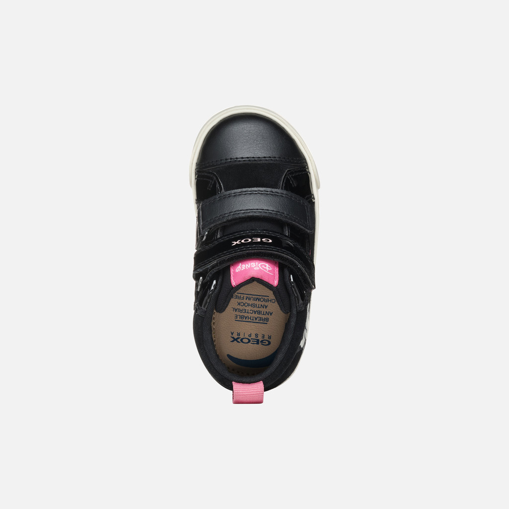 Geox® KILWI BABY: Black/Old Rose Minnie | Geox