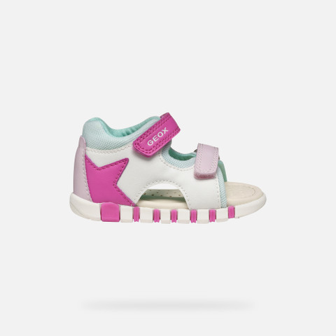 sandals with straps SANDAL IUPIDOO BABY White/Fuchsia - image number 1 | GEOX