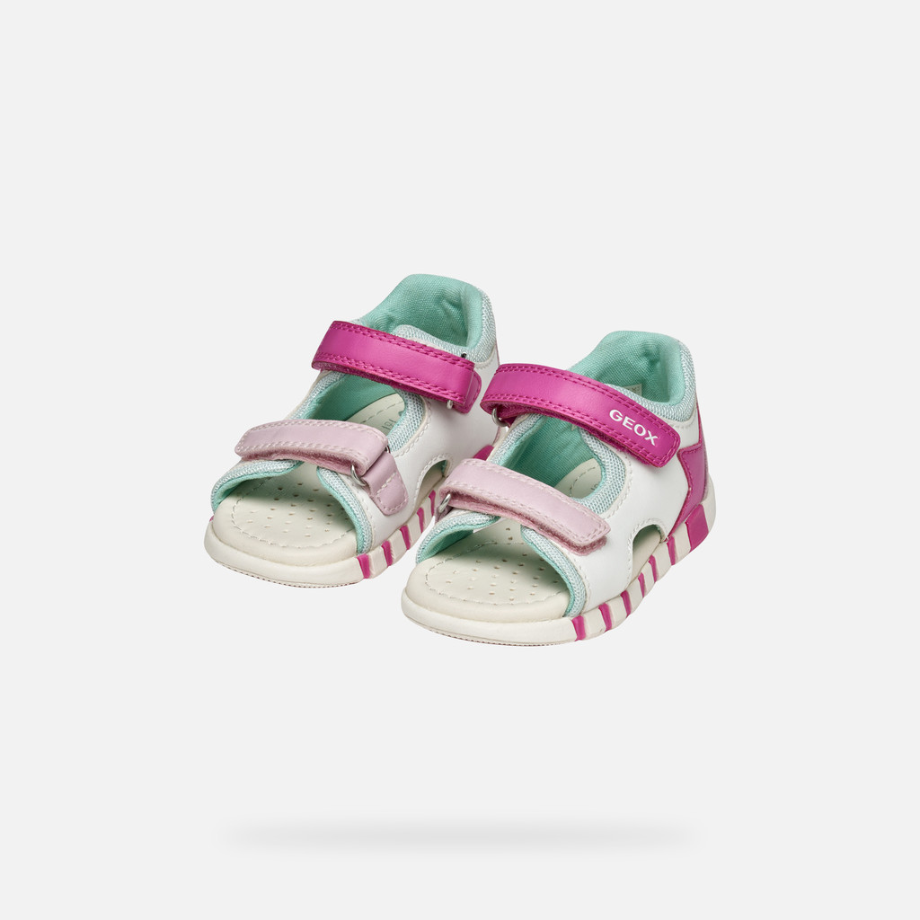 Sandals with straps SANDAL IUPIDOO BABY White/Fuchsia - image number 8 | GEOX