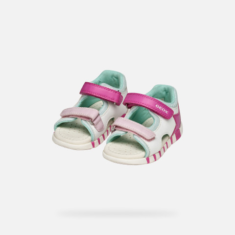Sandals with straps SANDAL IUPIDOO BABY White/Fuchsia - image number 8 | GEOX