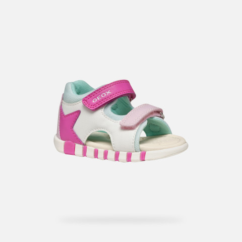 sandals with straps SANDAL IUPIDOO BABY White/Fuchsia - image number 2 | GEOX