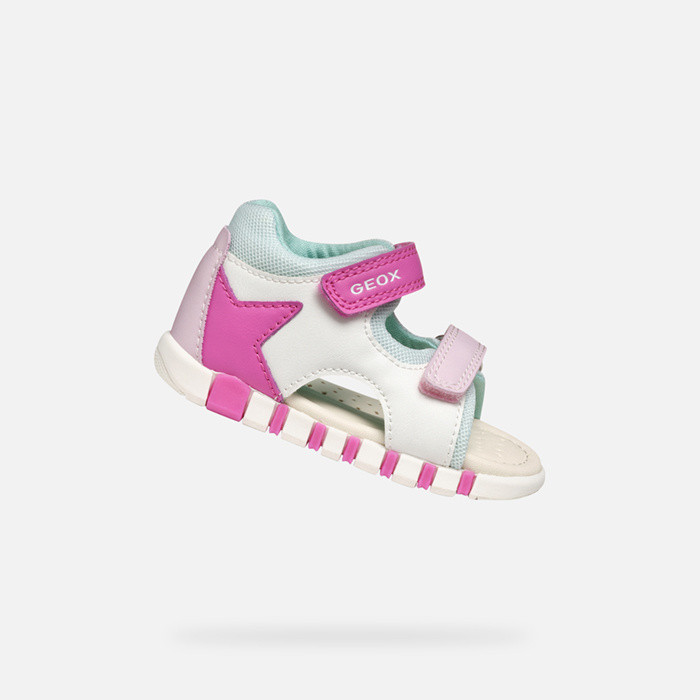 Sandals with straps SANDAL IUPIDOO BABY White/Fuchsia | GEOX