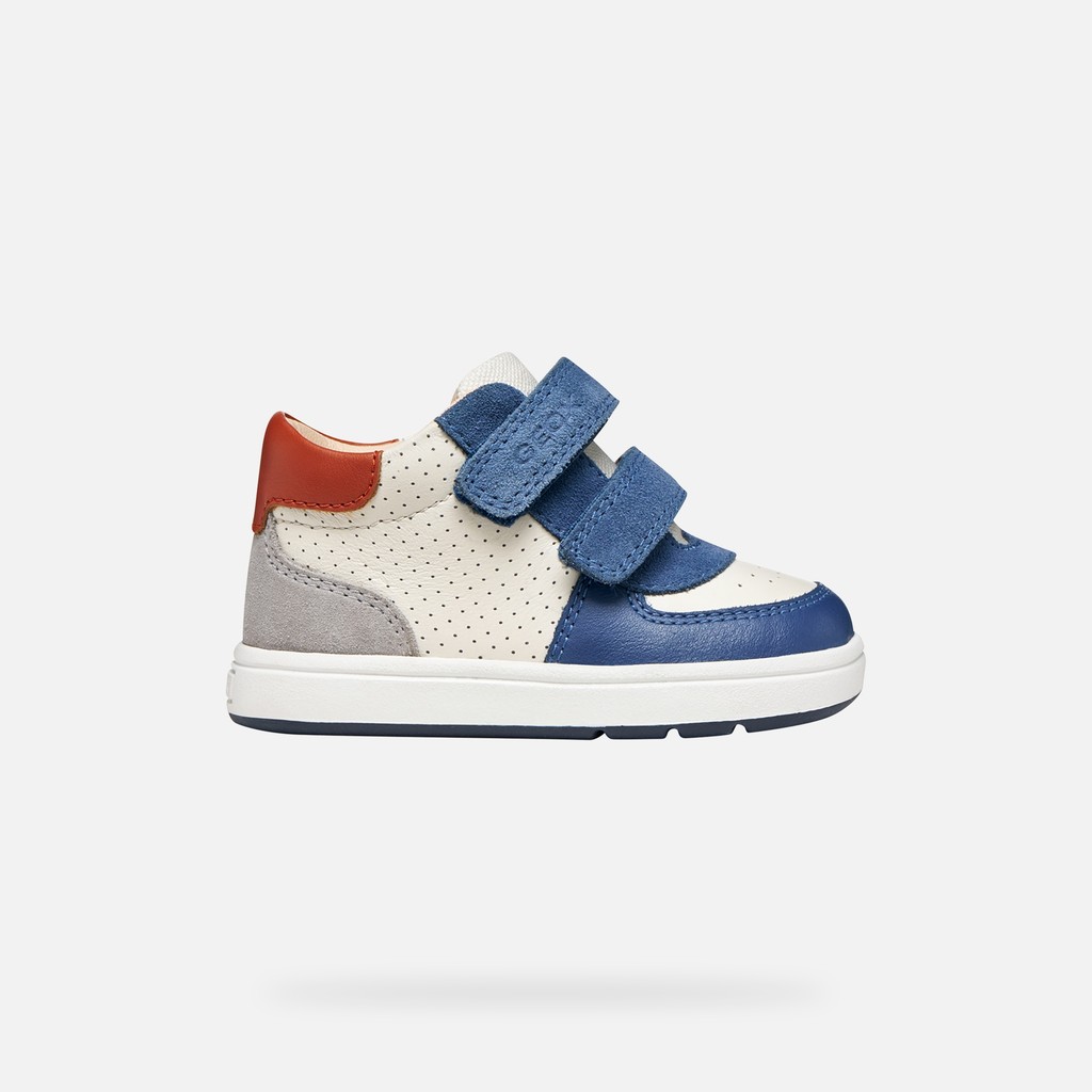 Toddler velcro shoes BIGLIA BABY BOY Ivory/Denim - image number 1 | GEOX