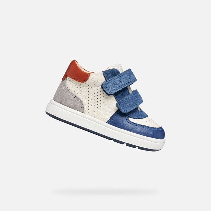 Toddler velcro shoes BIGLIA BABY BOY Ivory/Denim | GEOX
