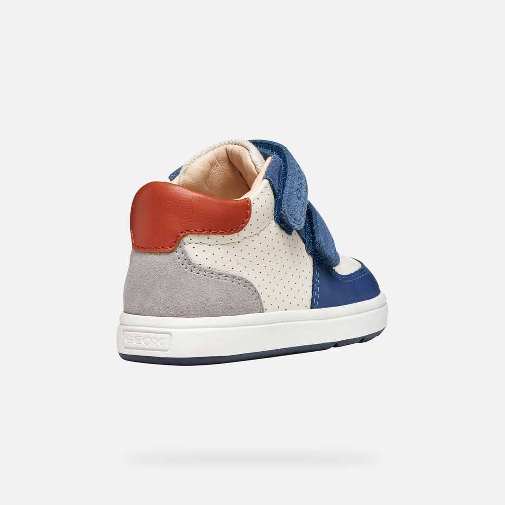 Toddler velcro shoes BIGLIA BABY BOY Ivory/Denim - image number 4 | GEOX