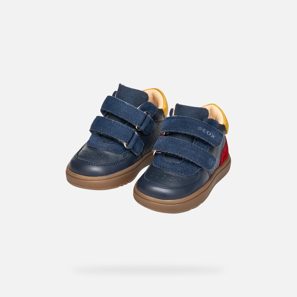 Sapatos de velcro BIGLIA BABY Azul marinho/Vermelho - image number 7 | GEOX