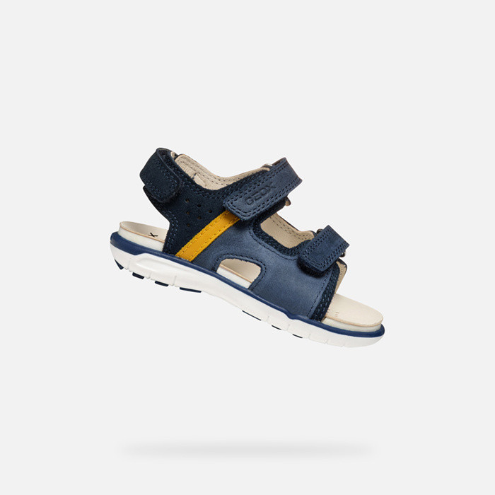 Sandals with straps SANDAL DELHI TODDLER BOY Dark Navy/Dark Yellow | GEOX