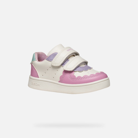 Sneakers with straps ECLYPER BABY White/Dark Pink - image number 2 | GEOX