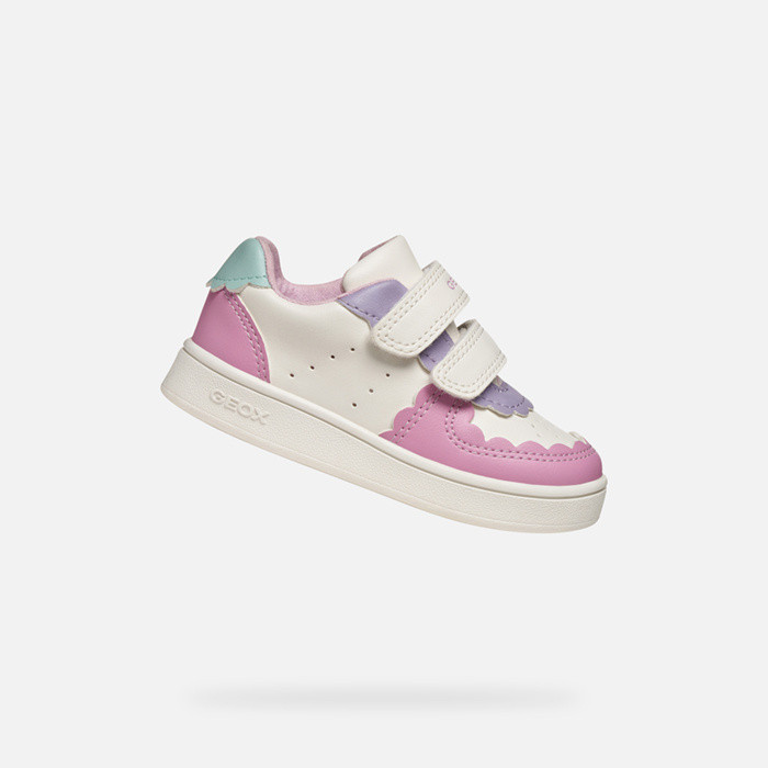 Sneakers with straps ECLYPER BABY White/Dark Pink | GEOX
