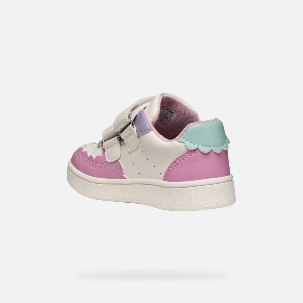 Sneakers with straps ECLYPER BABY White/Dark Pink - image number 3 | GEOX