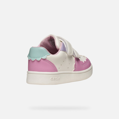 Sneakers with straps ECLYPER BABY White/Dark Pink - image number 4 | GEOX