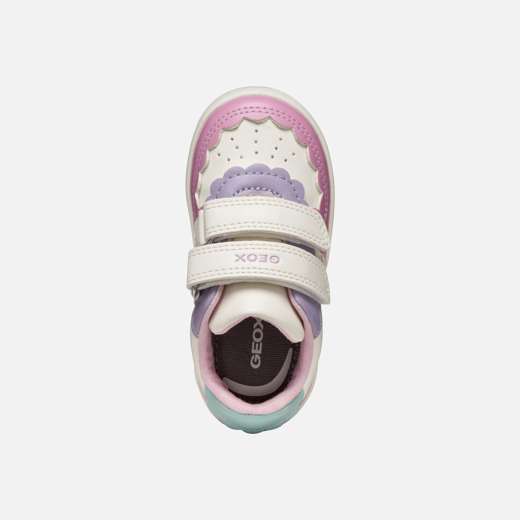 Sneakers with straps ECLYPER BABY White/Dark Pink - image number 5 | GEOX